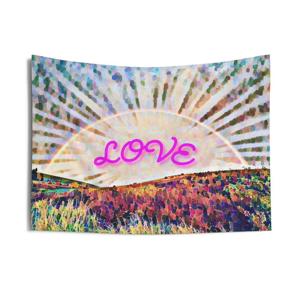Love Rainbow Wall Tapestry
