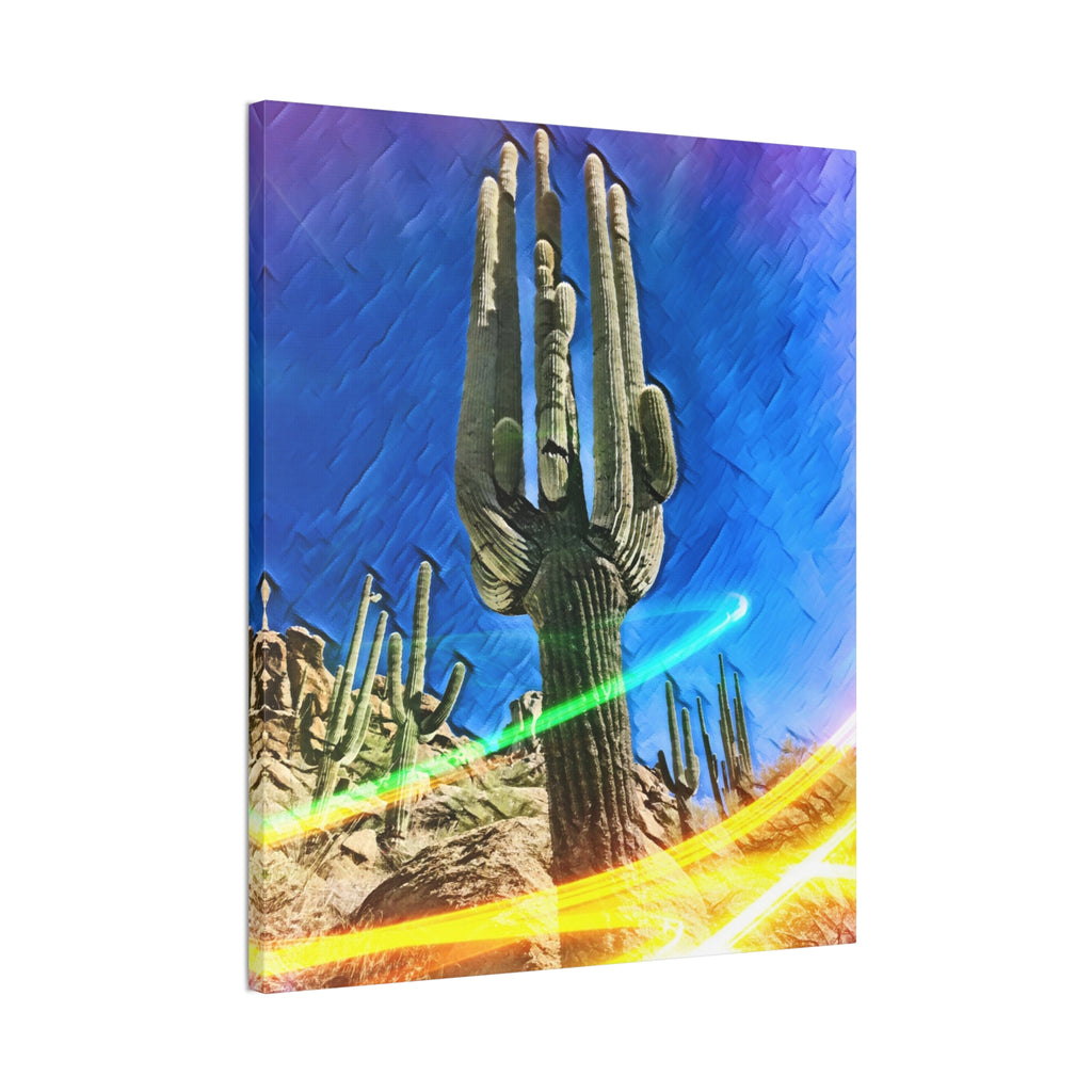 Cactus Light Trails Canvas Art