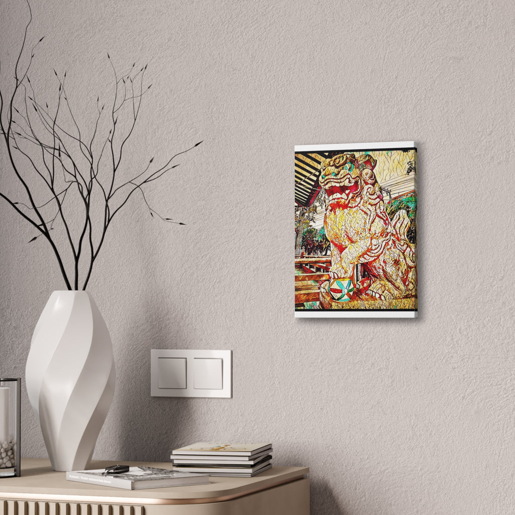 Lion and Ball Canvas Wall Art