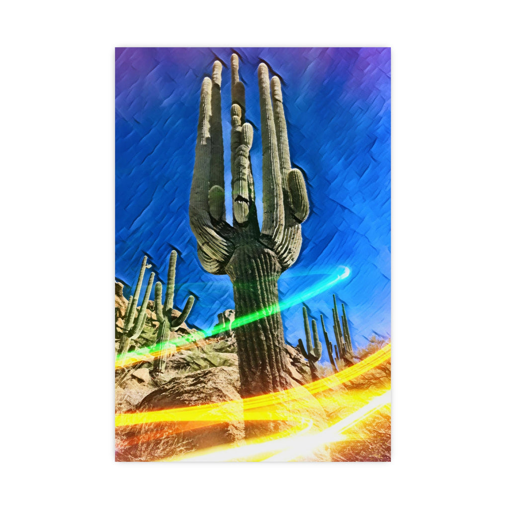 Cactus Light Trail Poster